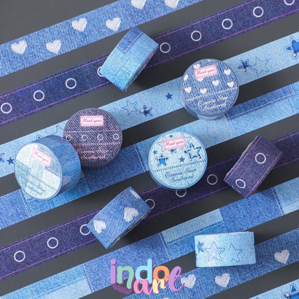 

(IAS) WS5 - Washi Tape Jeans Denim Masking Tape Lucu Satuan 3 meter