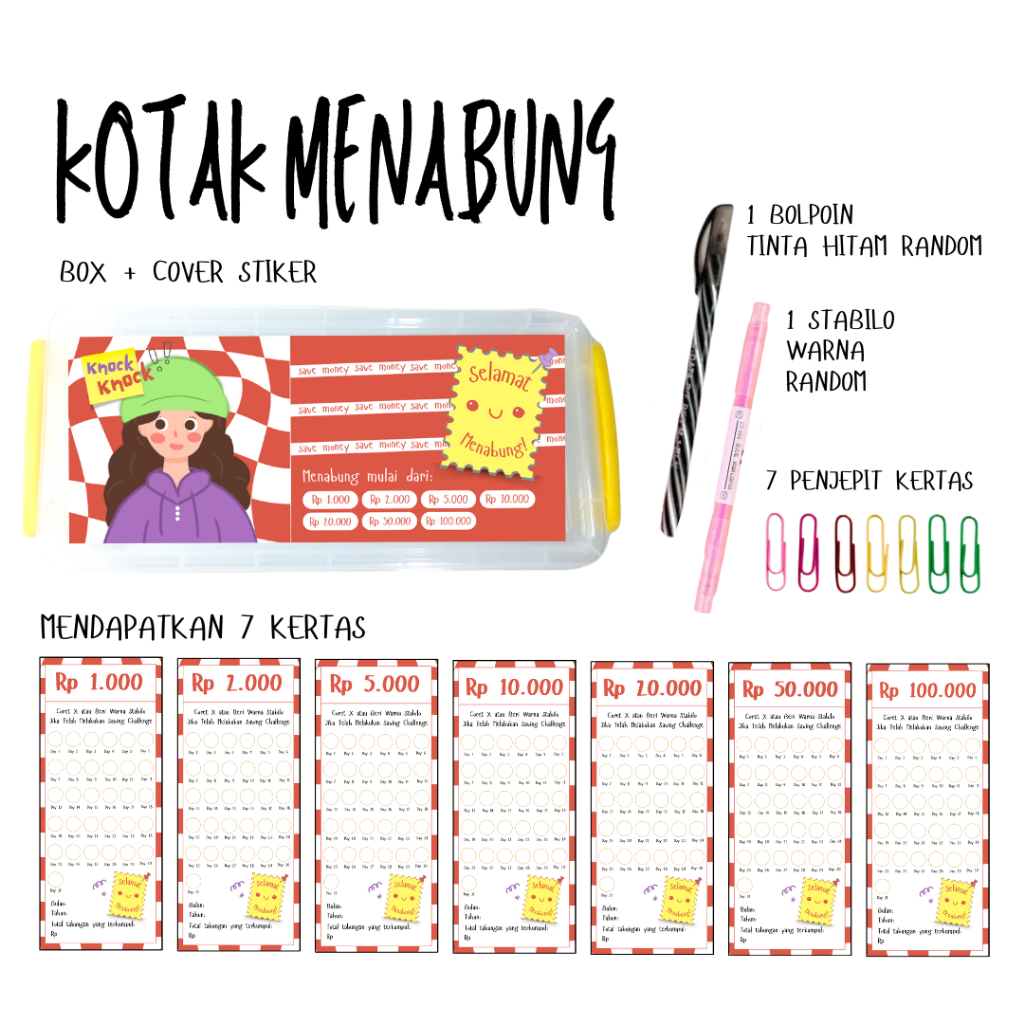 KOTAK MENABUNG | Celengan Target - Saving Challenge - Tantangan Menabung