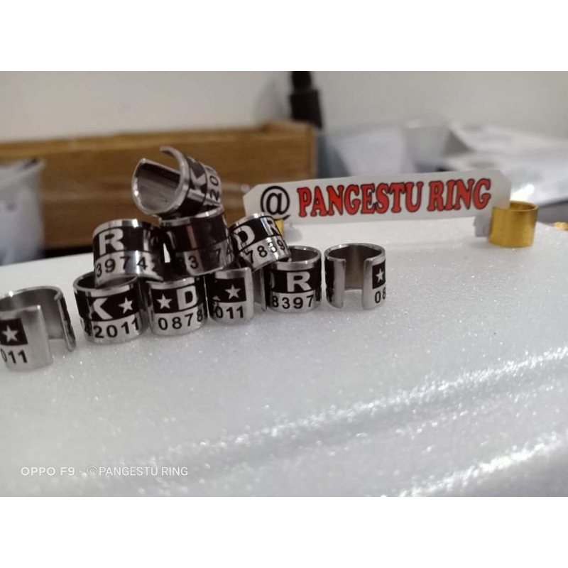 RING MERPATI MODEL BAJA BELAH VARIASI BLOK ATAS  BISA CUSTOM NAMA,NO HP, DLL