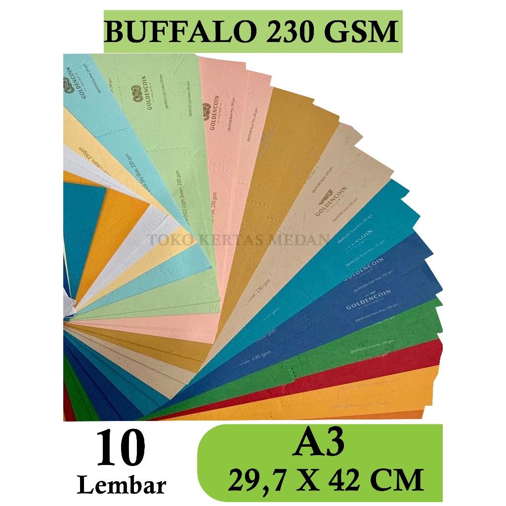 

BUFFALO PINDO 230 GSM UK A3 ( 29,7 X 42 CM ) , ISI 10 LEMBAR