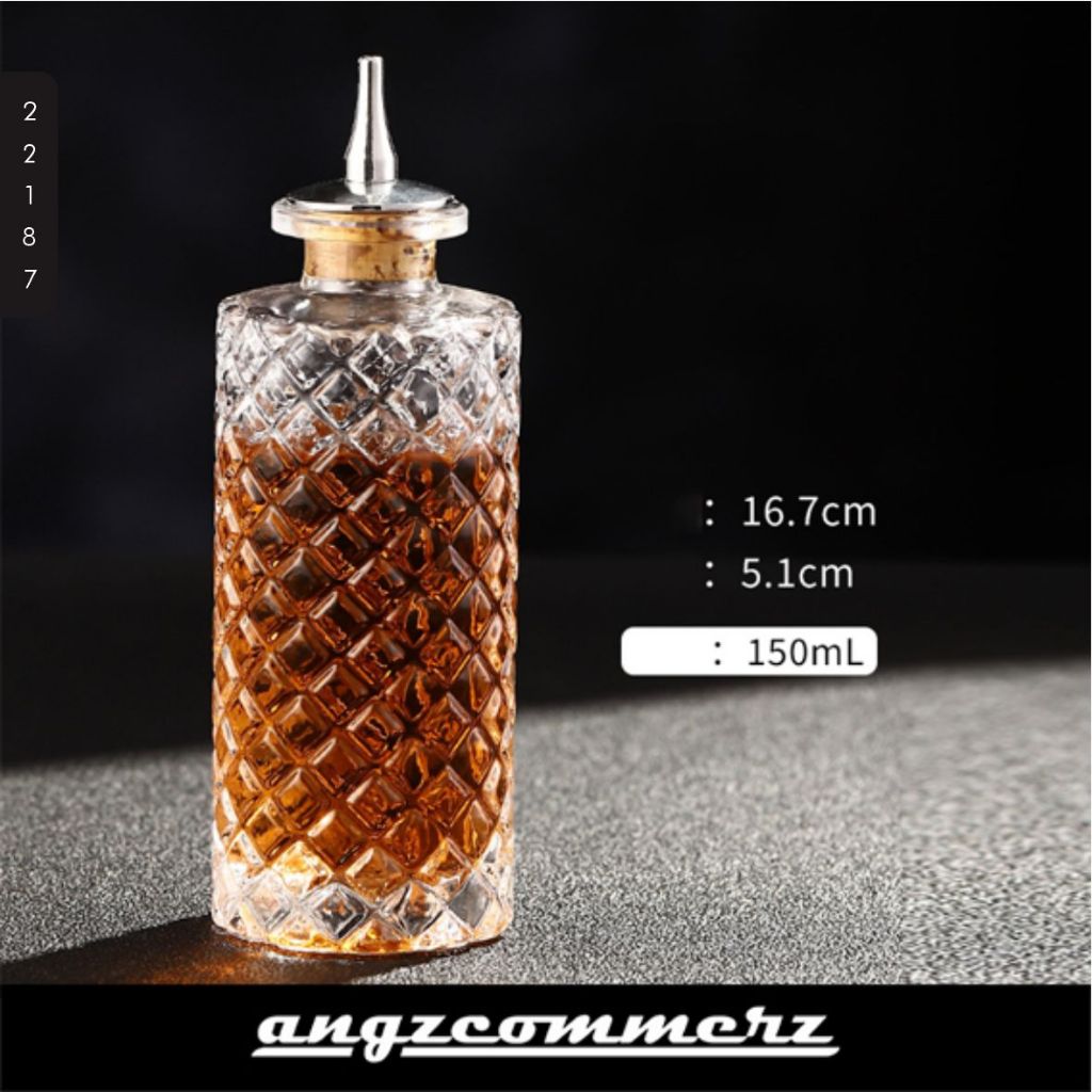 Botol Bitter Glass Bottle Diamond Bartender Tools 150 ml Botol Sirup Cafe BDG
