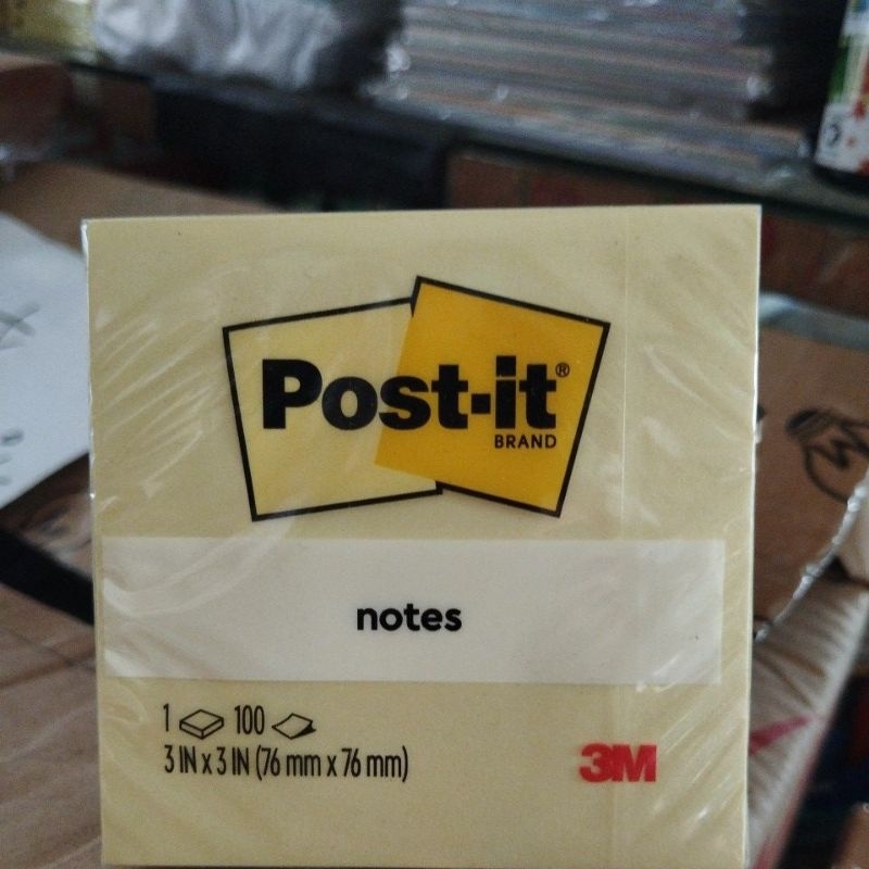 

post it 3m ukuran 76 x 76mm 3 in 1 pack isi 100 lembar