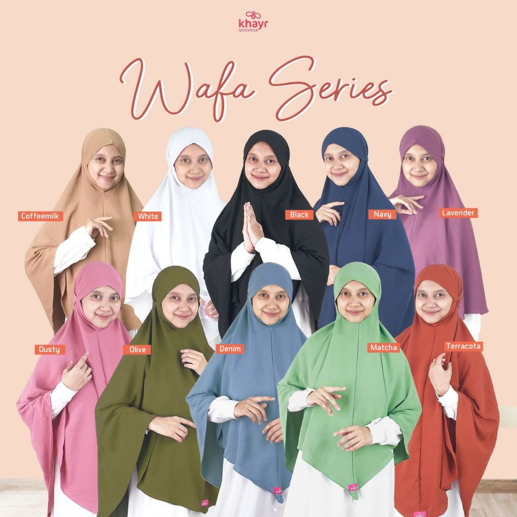 KHIMAR MALAYSIA (DAGU) WAFA BY KHAYR MOSWEAR BERGO TALI CRINKLE AIRFLOW