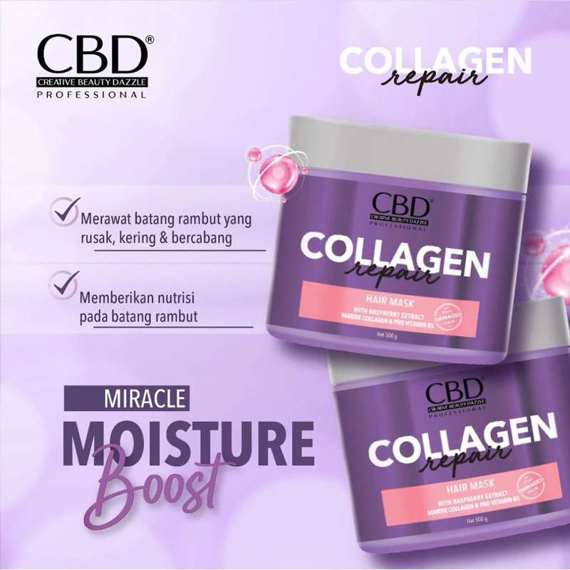 CBD COLLAGEN REPAIR HAIR MASK 500g | CBD MASKER COLLAGEN | CBD MASKER RAMBUT