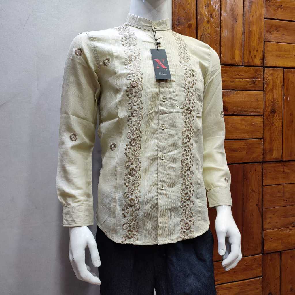 WS10 Kemeja Koko baju muslim dewasa baju pria dewasa model terbaru N-ONE Lengan Panjang Motip Baruka