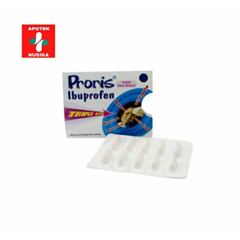 PRORIS TRIPLE ACTION TABLET IBUPROFEN 200MG TABLET, mengobati demam, nyeri, pusing, sakit kepala, sa