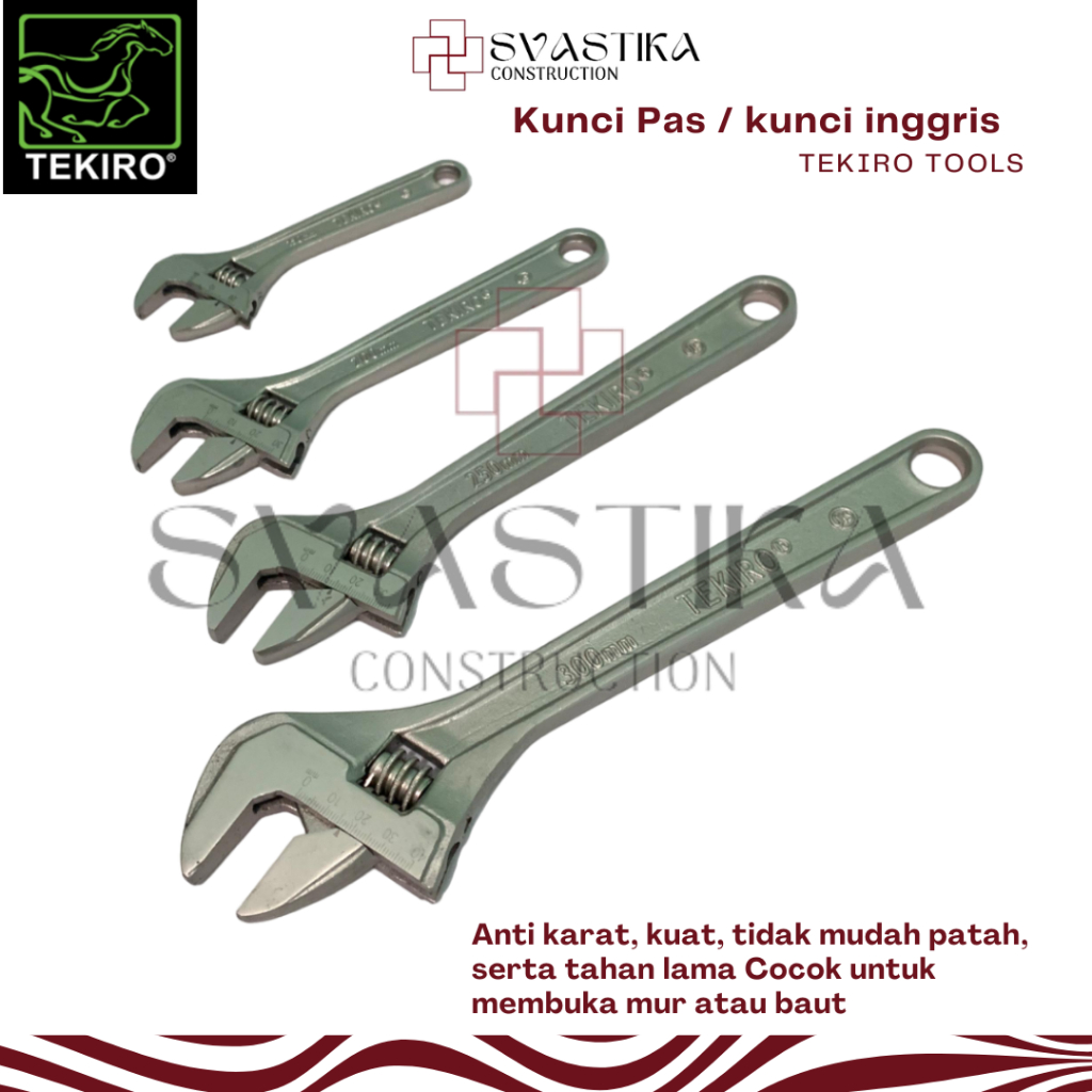 Tekiro Kunci Inggris 6 inchi 8 inchi  10 inchi 12 inchi Kunci Inggris Tekiro  Multifungsi