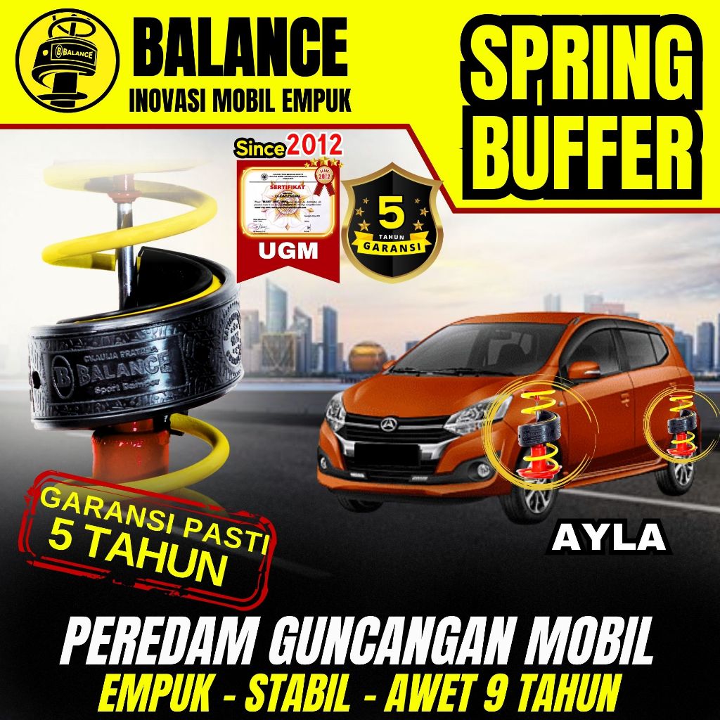 Spring Buffer BALANCE Damper Khusus AYLA , Peredam Shock Mobil , Dumper , GARANSI 5 TAHUN BERSERTIFI