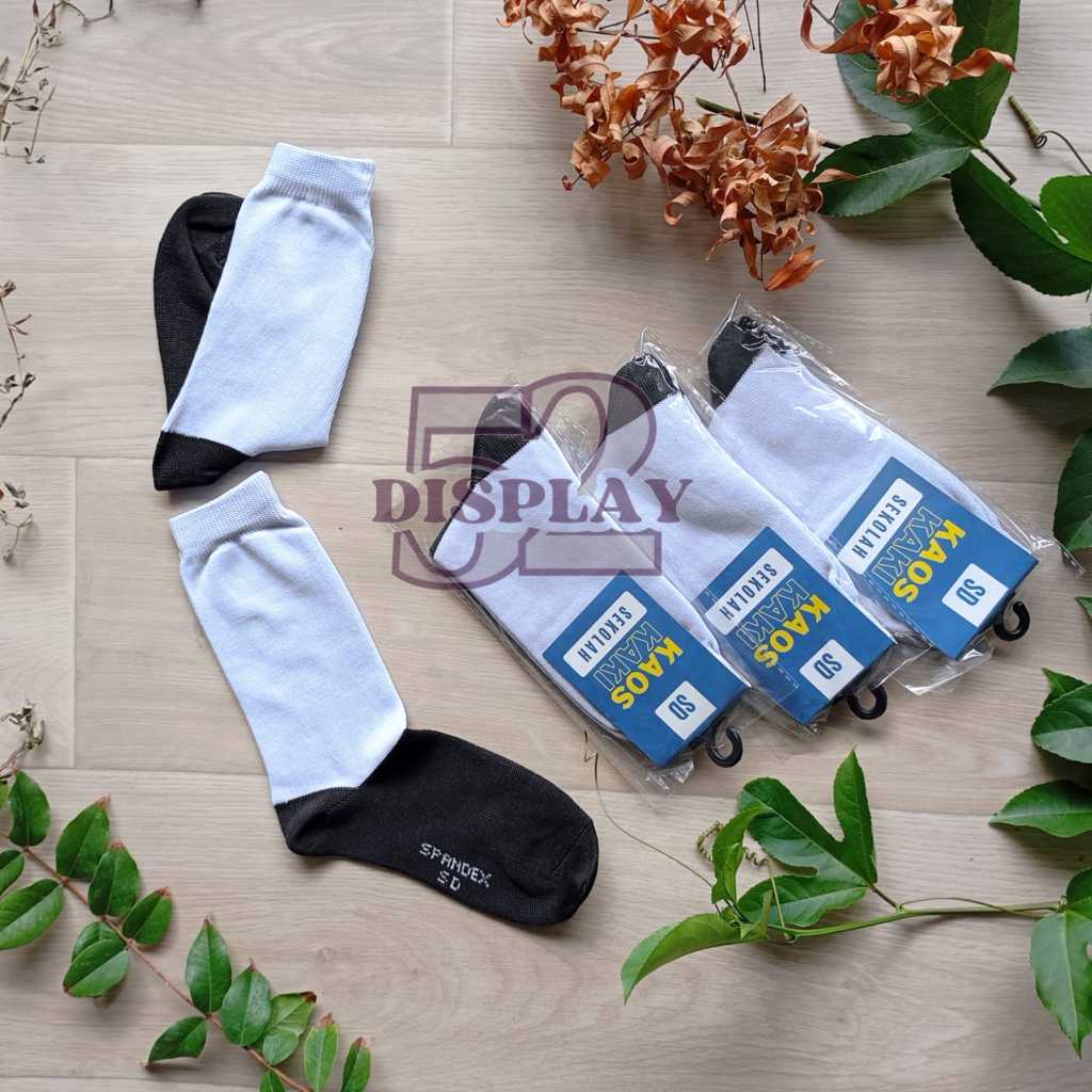 Kaos Kaki Sekolah Hitam Putih Anak SD / Kaos Kaki Sekolah Katun Anak SD / Murah Premium