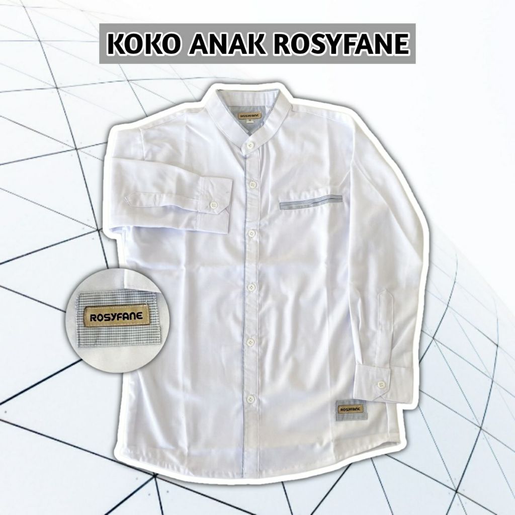 Koko Putih Anak / Koko Anak Laki Laki Terbaru /  Koko Anak Rosyfane / Baju Koko Anak Laki Laki / Baj
