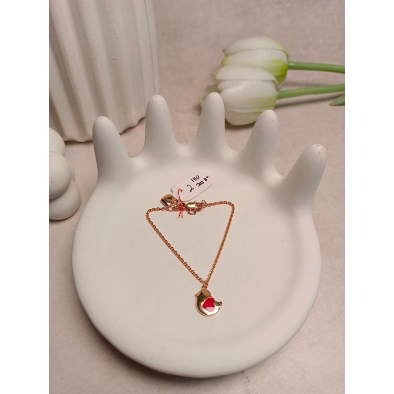 Gelang Rantai Emas Anak Bebek Cet Merah kadar emas 300/6k