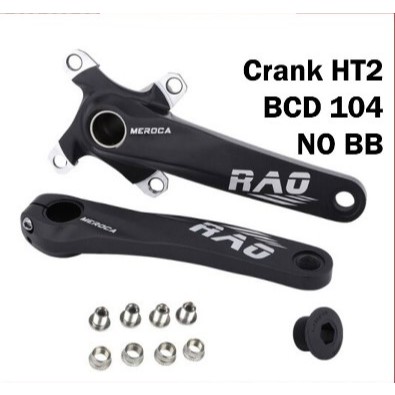 Meroca Rao Crankset Tanpa BB HT2 Crank Set Hollowtech BCD 104 Hitam