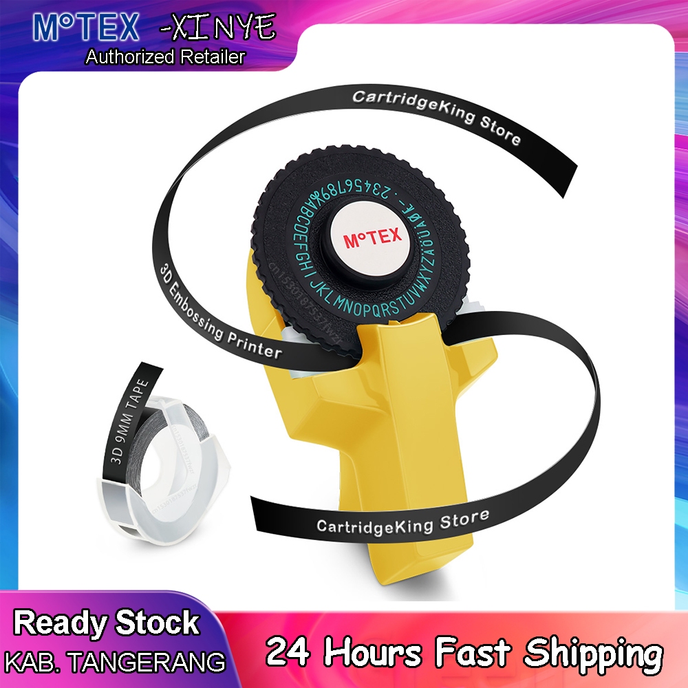 

MOTEX Dymo Embossing Label Maker Printer Label DIY Manual Typewriter Tape Capital Mesin Pembuat