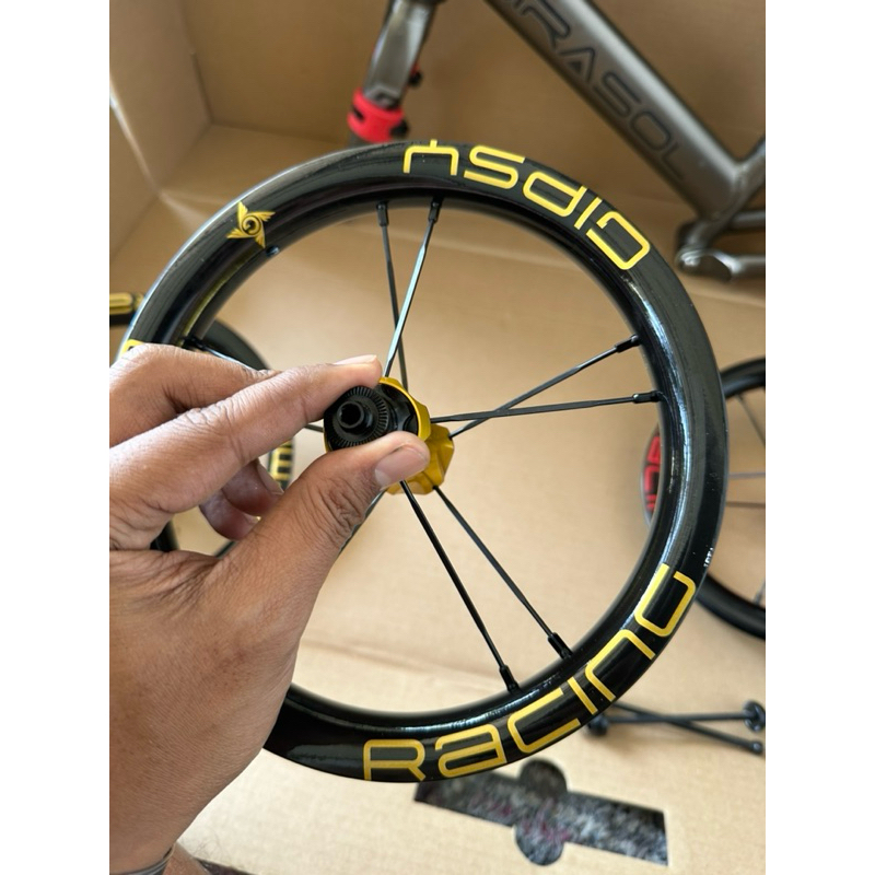 [Preloved] Wheelset pushbike Carbon G-Mini Racing Old 95 Mantap