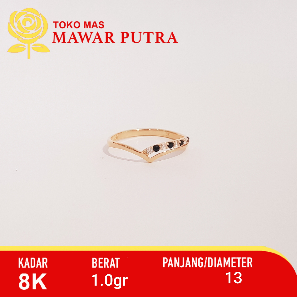 Cincin Aurel Black Permata UNIK by Lestari Gold Kadar 8K 375