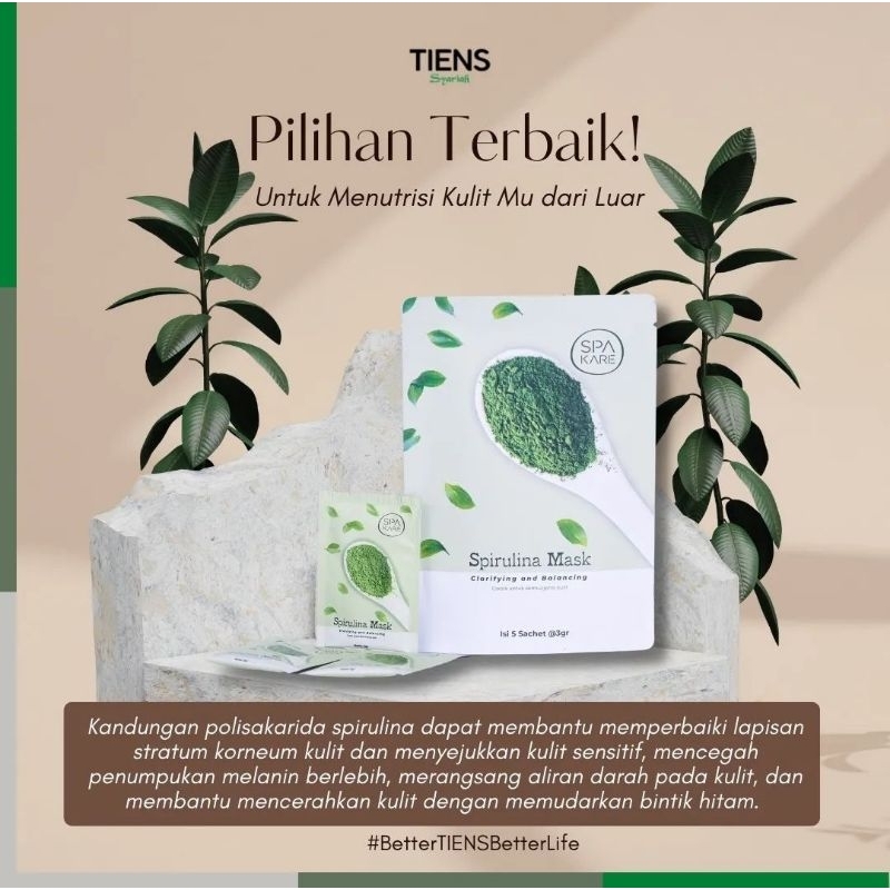 Spakare Spirulina Tiens | Masker Spirulina Tiens | Dikirim dari Tiens Samarinda
