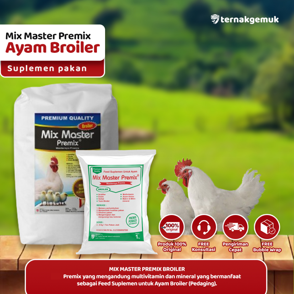 MIX MASTER PREMIX BROILER - Suplemen Pakan Untuk Ayam Broiler