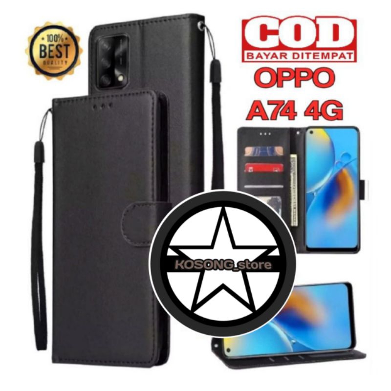 Flip Case OPPO A74 4G Case Wallet Kulit Casing Dompet Case Wallet Leather Flip Case OPPO A74 4G Casi