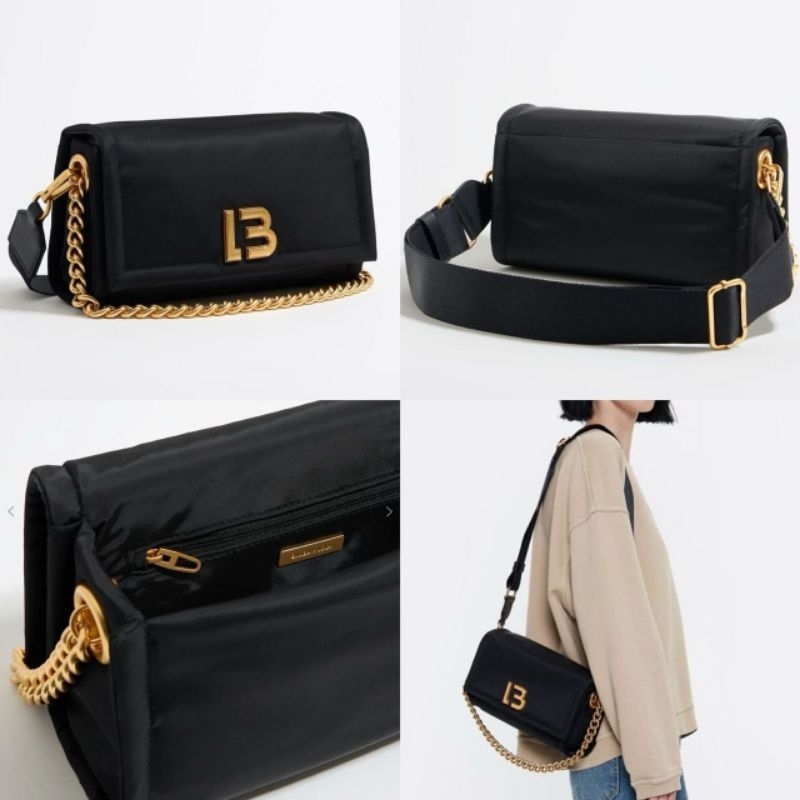 Bimba Y Lola Medium Nylon Flap  Black