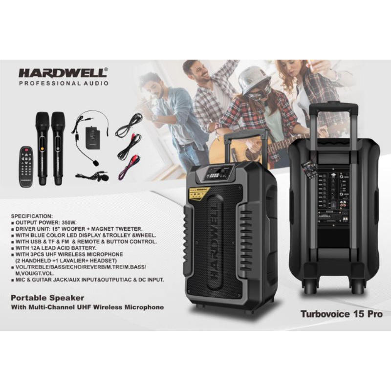 Speaker Portabel Meeting Hardwell Turbovoice 15 Pro Original
