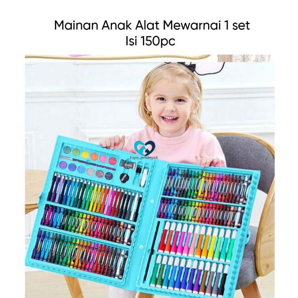 

Alat Mewarnai Lengkap Crayon Set 150 Pcs / Pensil Warna Lengkap Alat Lukis Anak Krayon Anti Air