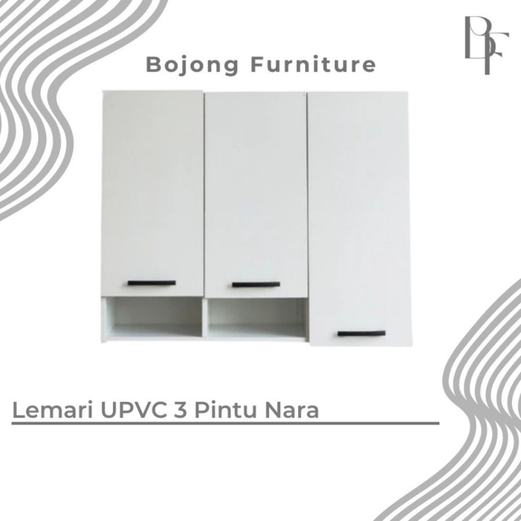 Lemari UPVC 3 Pintu Nara / Lemari Dapur Atas 3 Pintu UPVC