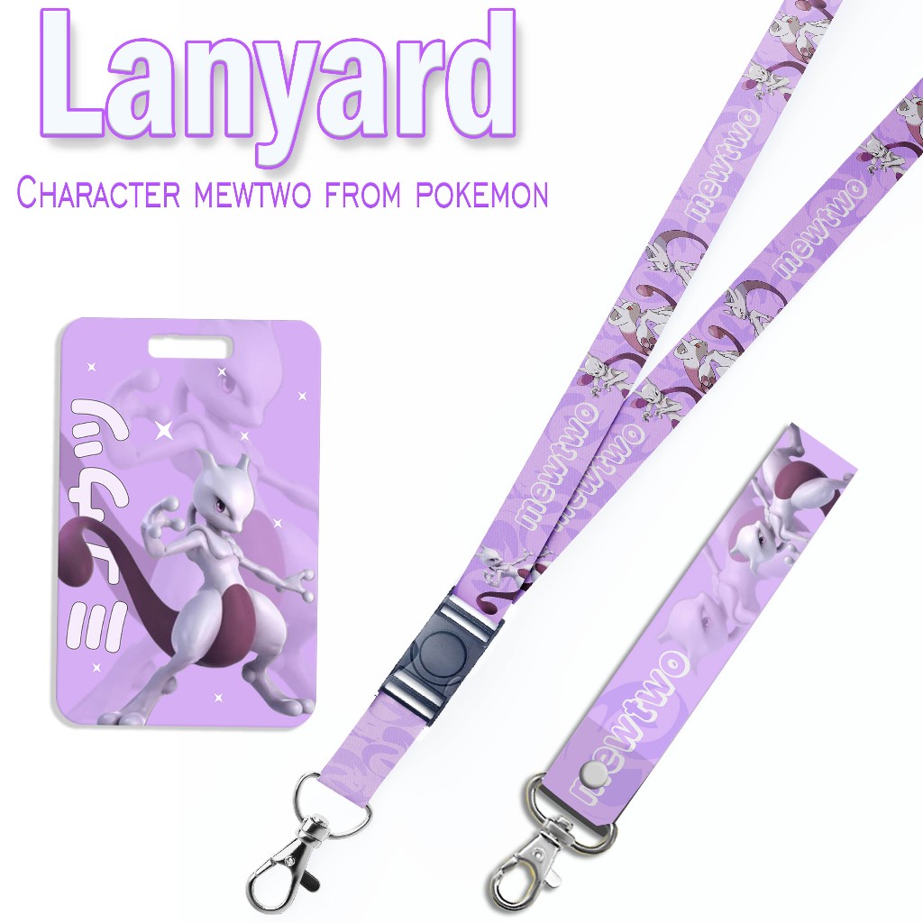 

STRAP LANYARD CARD HOLDER Mewtwo Pokemon Gantungan Kunci, Handphone, ID Card