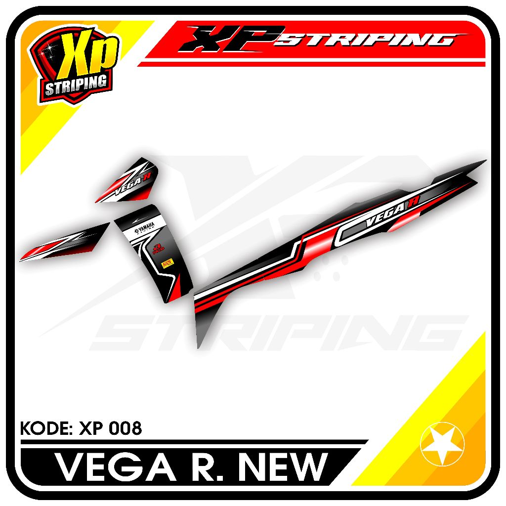 Striping Vega R New - Sticker Striping Yamaha Vega R New Desain Racing XP.08