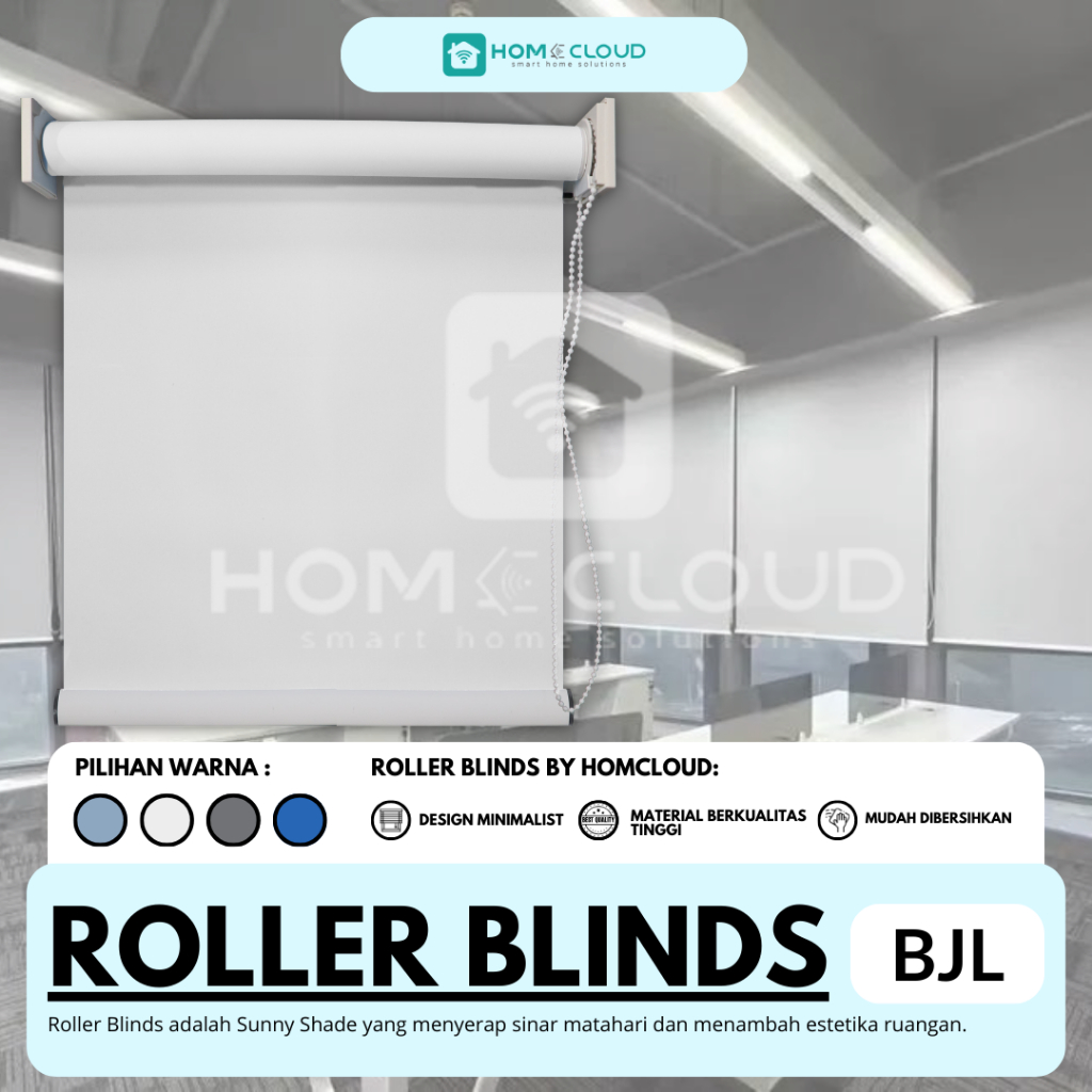 Roller Blinds Otomatis Tirai Gulung Roller Blinds Gorden Gulung Blackout Tirai Gulung Gorden Kantor