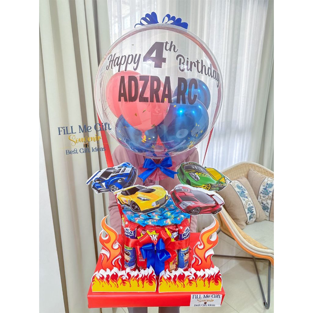 BJ - Balon Snack Topper Birthday Bertema / Tart Snack Ulang Hot Wheels