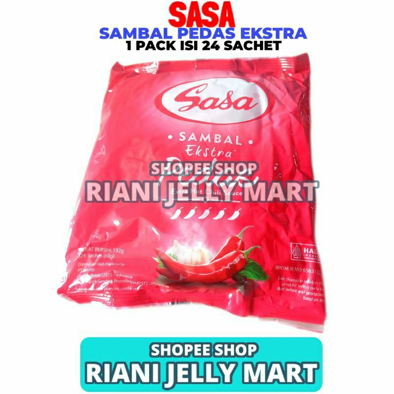 

Saus Sambal Ekstra Pedas Sasa 1 Pack Isi 24 Sachet 8g