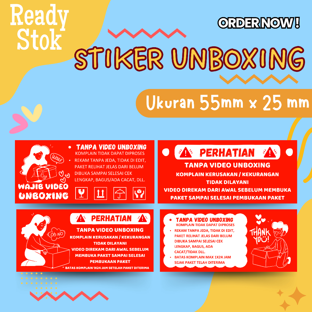 

[40 PCS] STIKER UNBOXING READY STOK