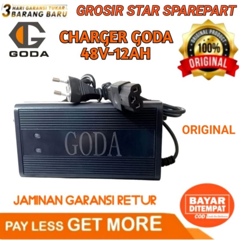 CHARGER GODA SEPEDA LISTRIK 48V-12AH ORIGINAL / Casan sepeda listrik 48volt 12Ah