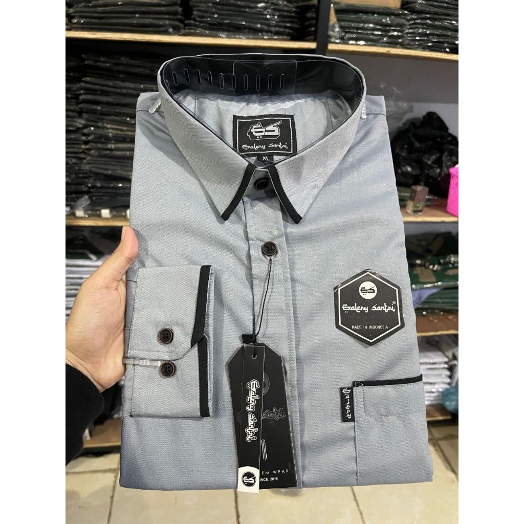 BAHAN PREMIUM / Baju Kemeja Formal Lengan Panjang Warna Kunyit Seragam Santri