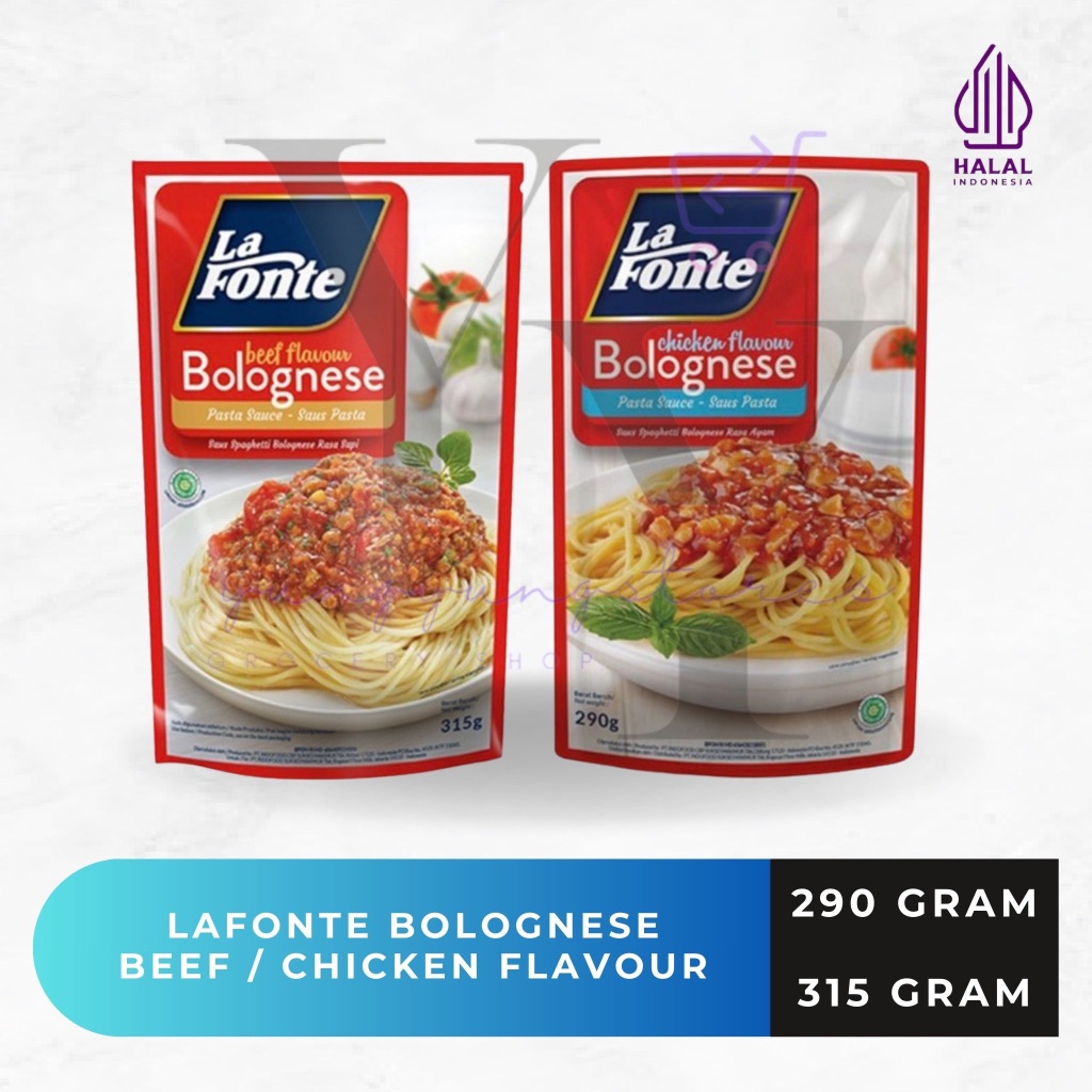 

Lafonte Saus Pasta Bolognese Beef / Chicken Flavour 290 / 315 gram