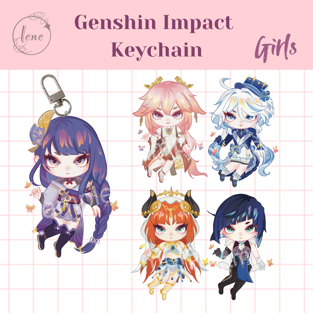 Gantungan Kunci Genshin Impact Girls || Keychain Character Anime Original