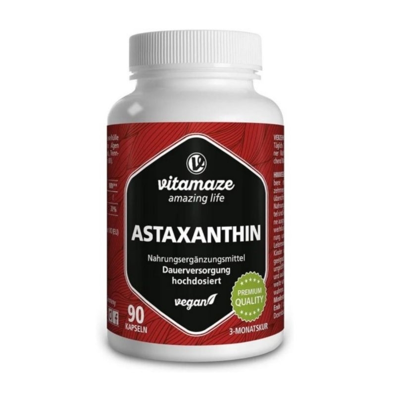 Kapsul Astaxanthin Dosis Tinggi & Vegan, 4 mgBubuk Astaxanthin Alami