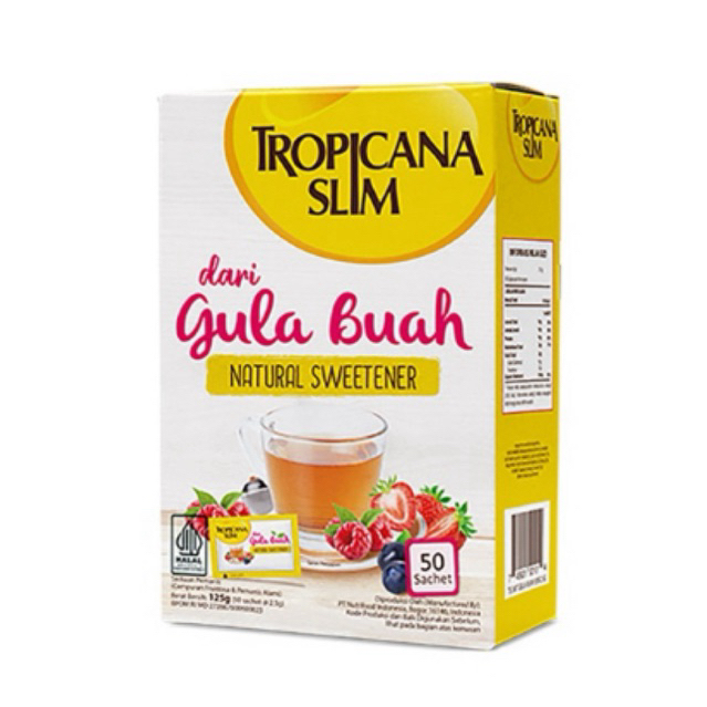

Tropicana Slim Pemanis Alami Gula Buah 50 pcs