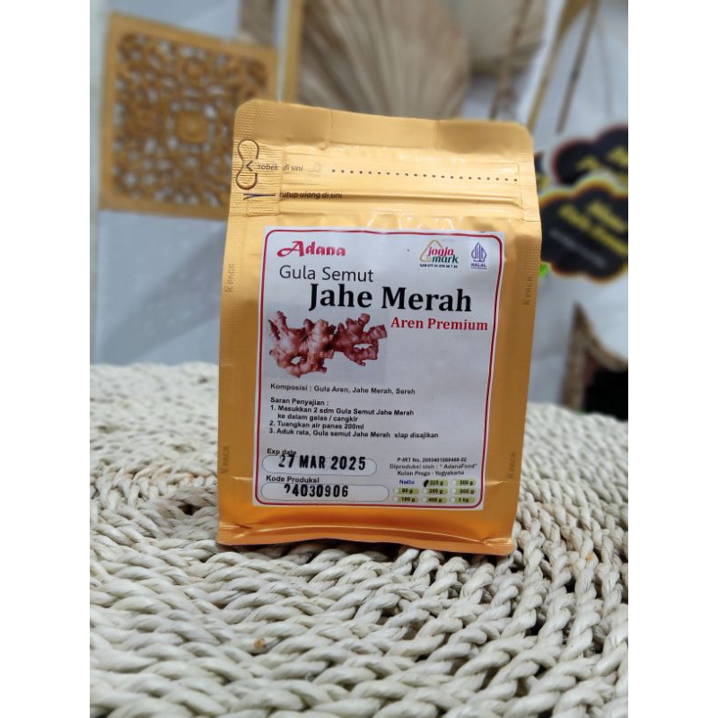 

Gula Semut Jahe Merah Aren premium 180gr/Gula Kristal/Gula Aren Rasa Jahe Merah