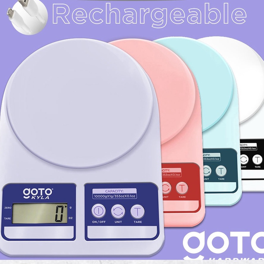 Khusus Goto Kyla Kitchen Scale Timbangan Bumbu Dapur Timbangan Kue Digital Charge LED Timbangan