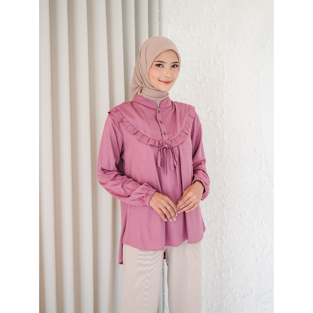 Promo Atasan Wanita - Blouse Polos Wanita - Atasan Cewek Korea Style - Blouse Premium