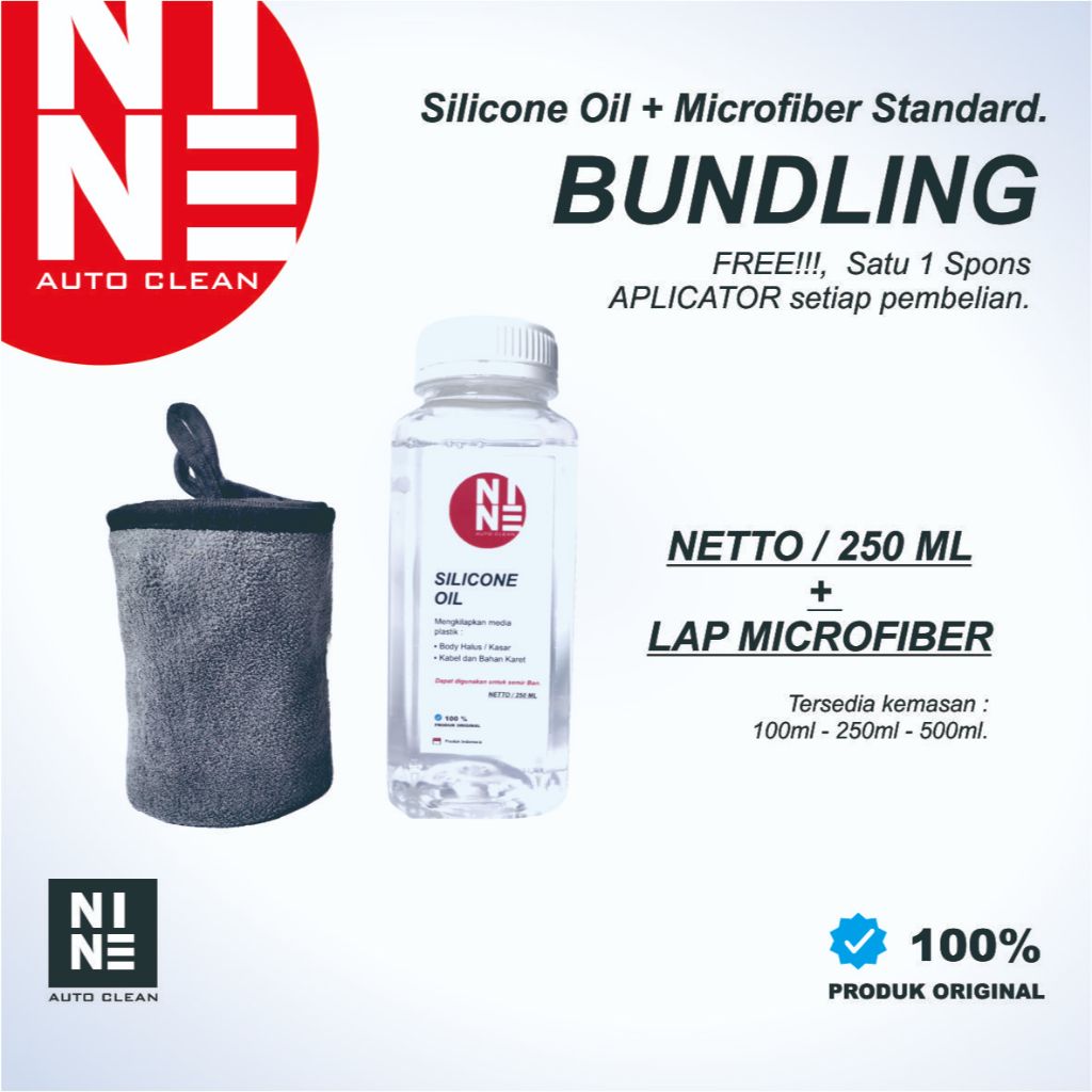 BUNDLING SILICON OIL 250 ML + LAP MICROFIBER