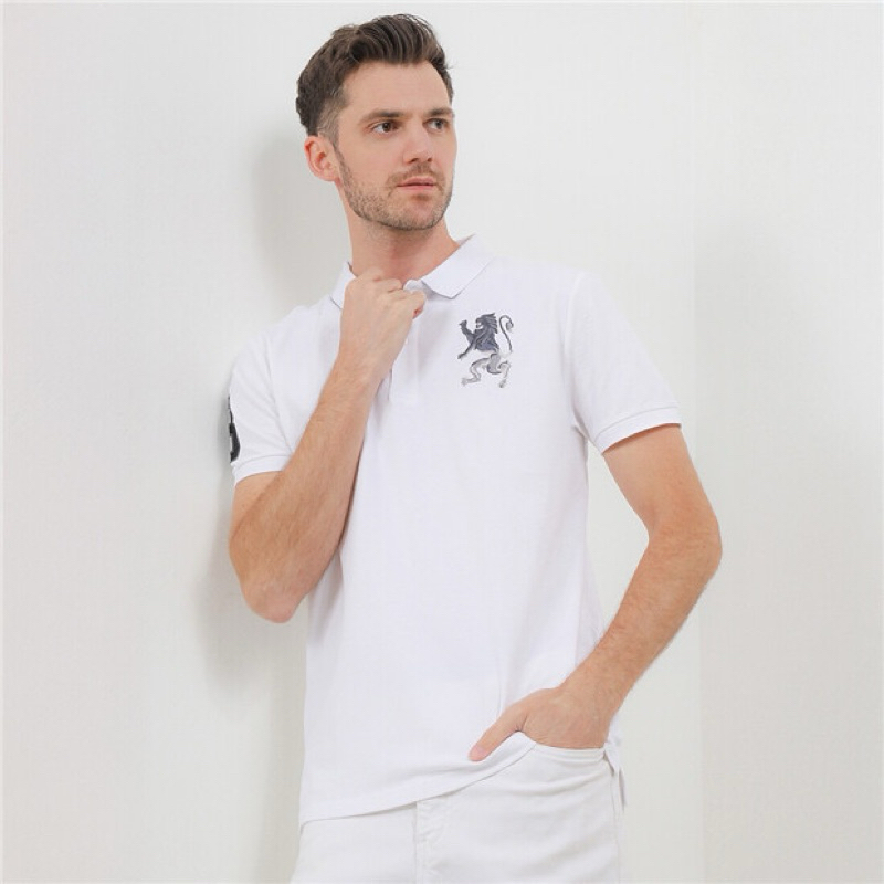 Baju Polo Bordir Singa | Baju polo shirt pria | Baju Kaos Kerah Pria Terlaris