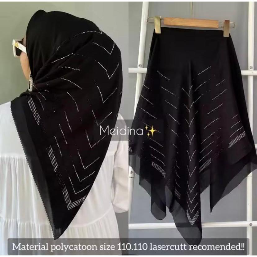 Hijab Segi Empat Payet Press Swarovski  termurah / kerudung segiempat payet press pesta mewah
