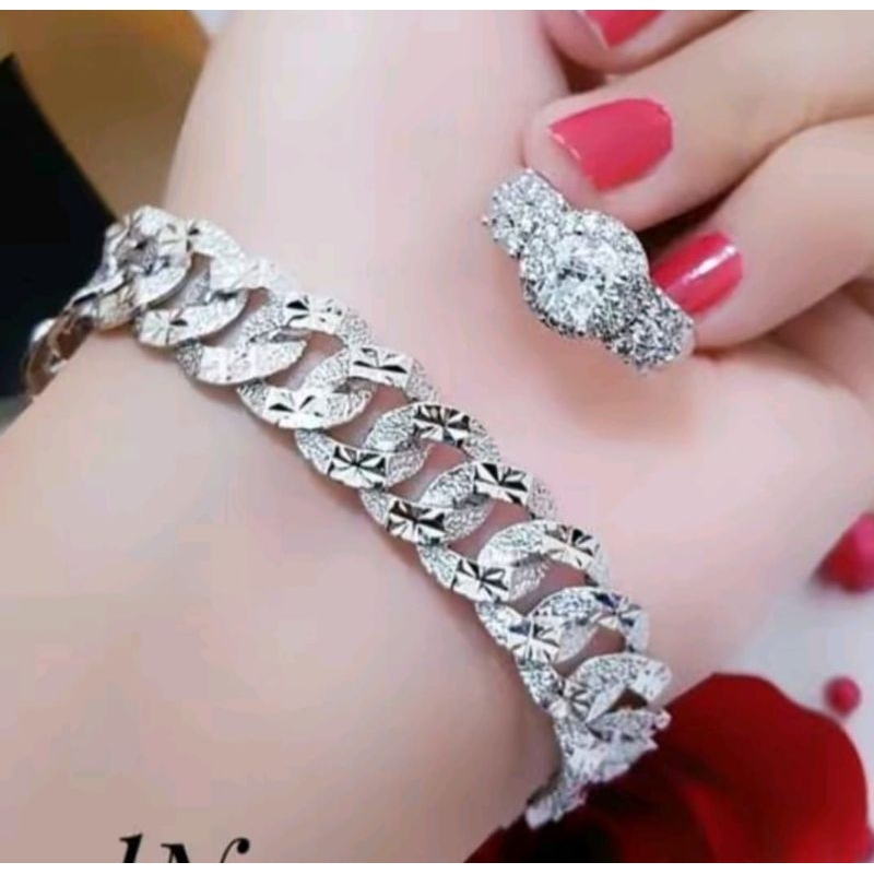 gelang sisik naga free cincin cuping silver terbaru anti luntur .