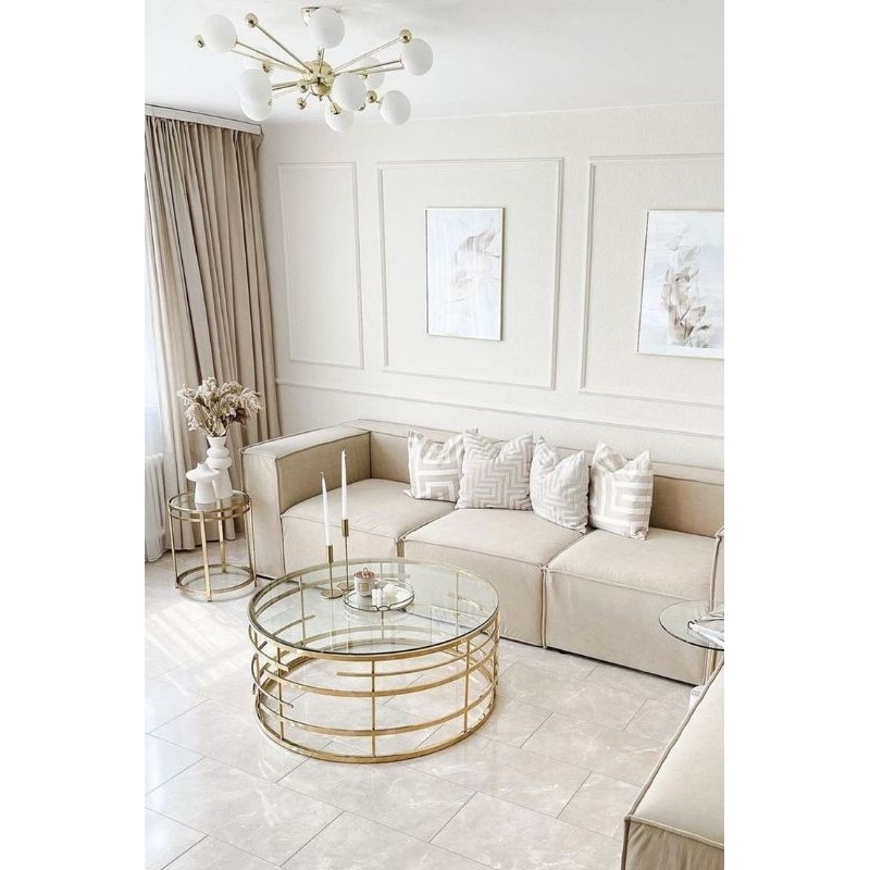 meja coffe table // meja tamu kaca // meja tamu besi gold