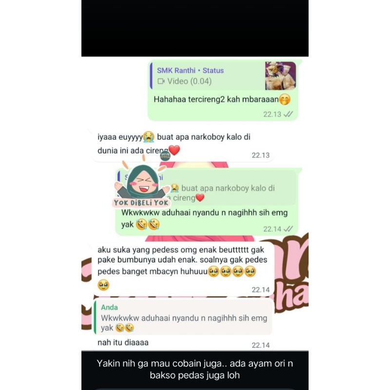 

CIRENG ISI AYAM PEDAS FROZEN