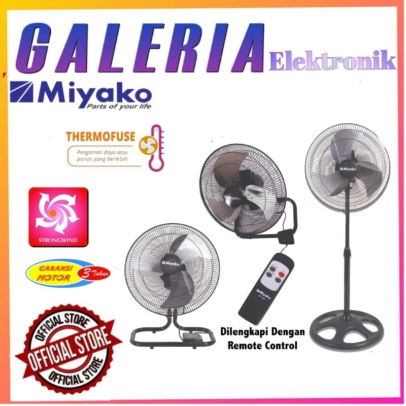 Miyako KST18RC Kipas Angin Remot 3 in 1 KST 18 RC Stand Fan Remote KST-18RC 16 Inch