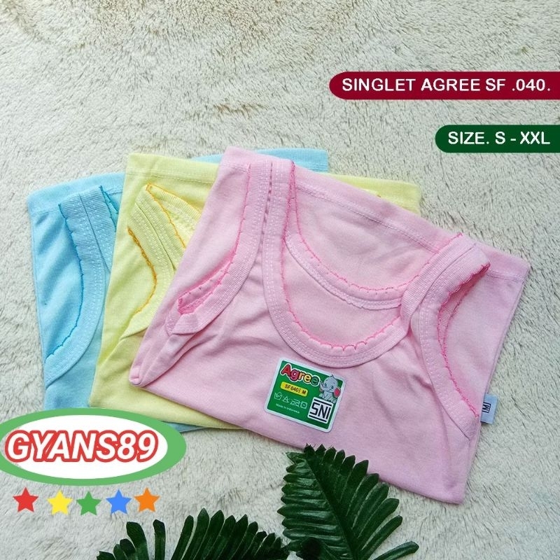 TERLARIS Singlet AGREE SF 040//Singlet agree anak// Singlet agree Warna