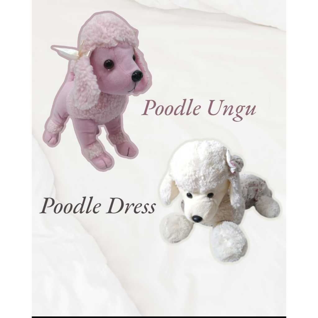 Boneka Anjing Boneka Dog Pudel Dres & Mainan Anak Boneka Pudel Ungu